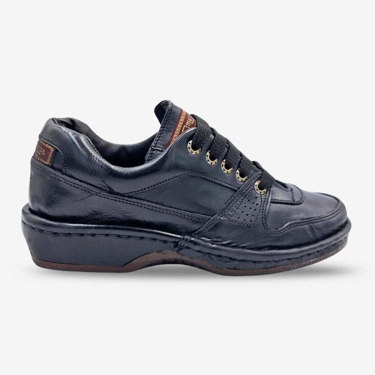 Omega Melisizwe Buffalo Black Shoe available at LRS Online- Side Front View