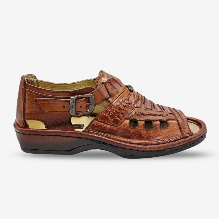 Omega Munashe Buffalo Terracotta Sandal available at LRS Online- Side Front View