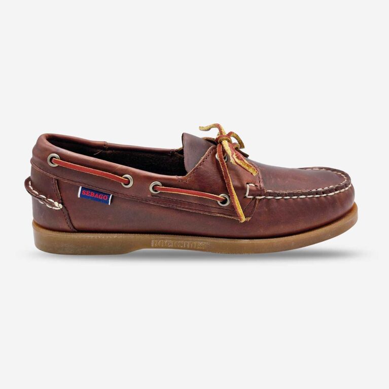 Sebago Docksides Portland Brown Honey Shoes available at LRS Online- Side Front View