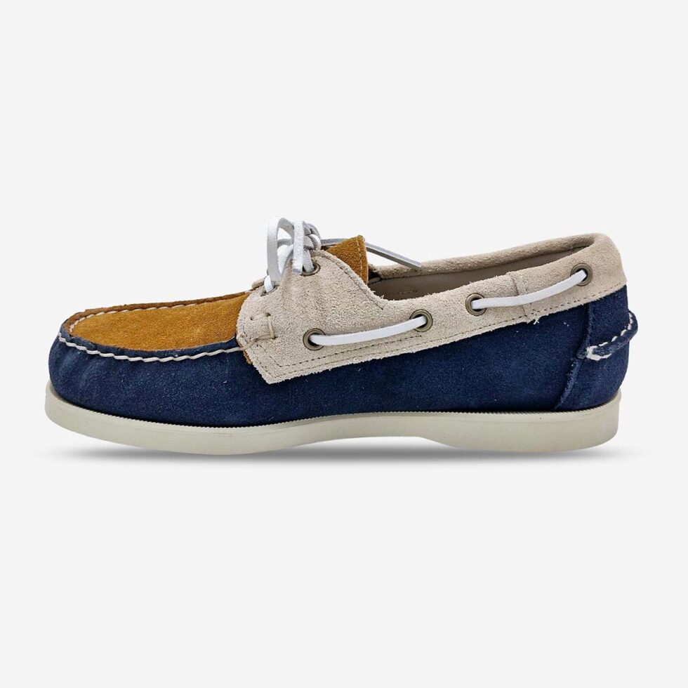 Sebago Portland JIB Navy Papyrus Cuoio Shoes available at LRS Online- Inner Side View