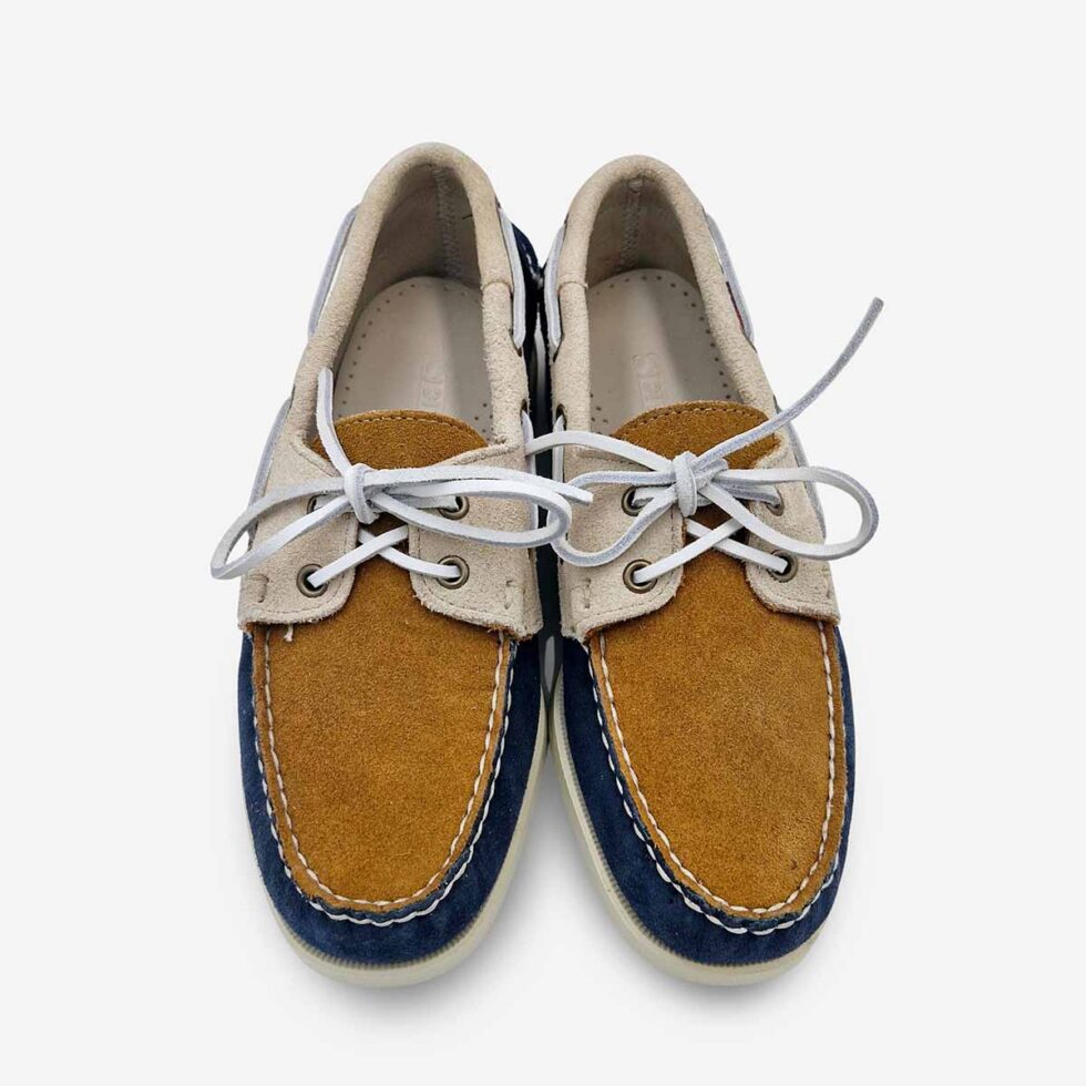 Sebago Portland JIB Navy Papyrus Cuoio Shoes available at LRS Online- Top View