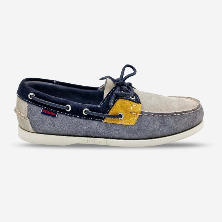 Sebago Rossisland JIB Blue Navy Grey Shoes available at LRS Online- Side Front View