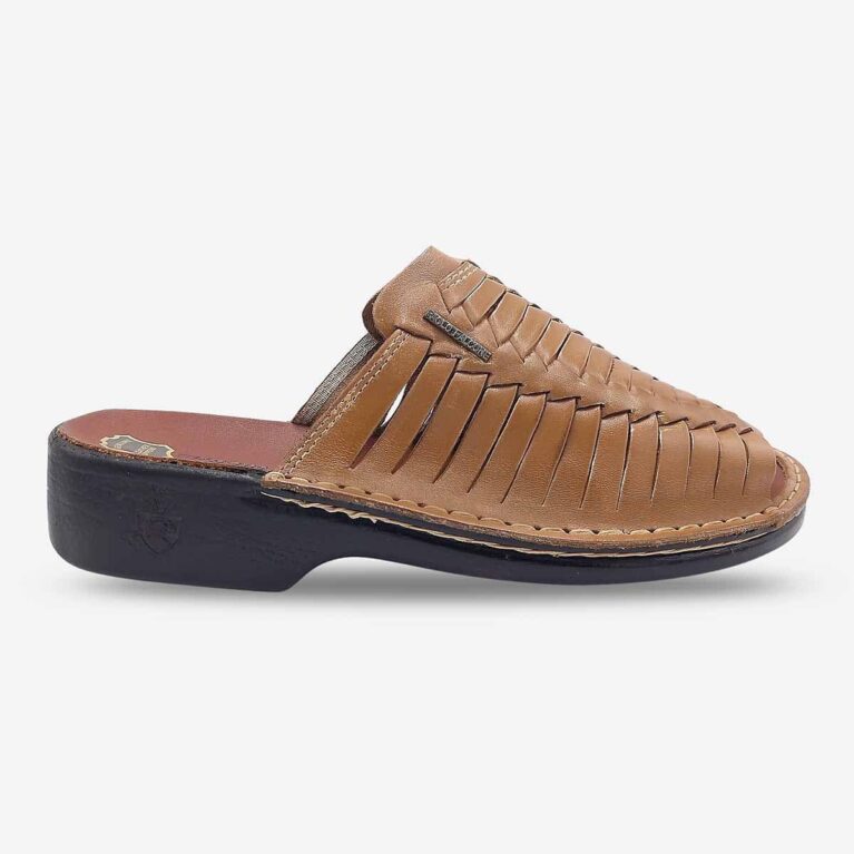 Side Front View of Paolo Falcone Harold Tango Sandals in Bone Colour