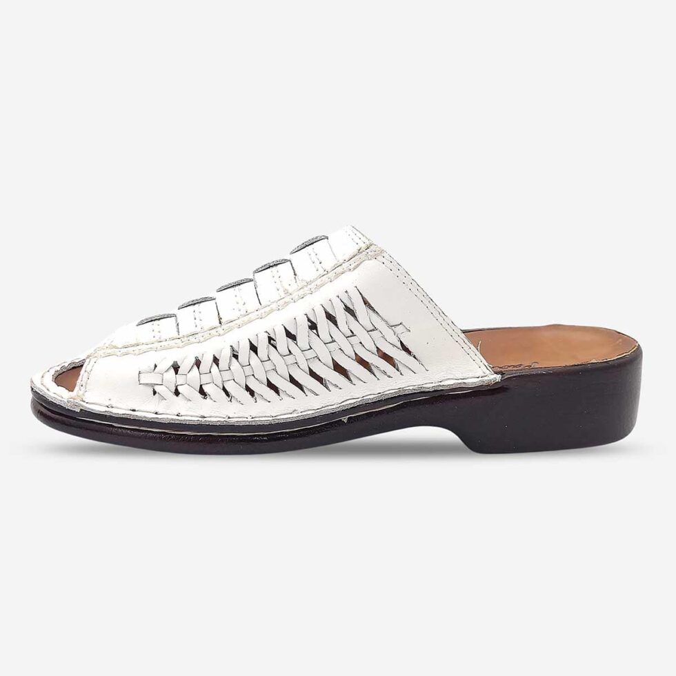 Inner Side View of Paolo Falcone Tango Sandals in White Colour