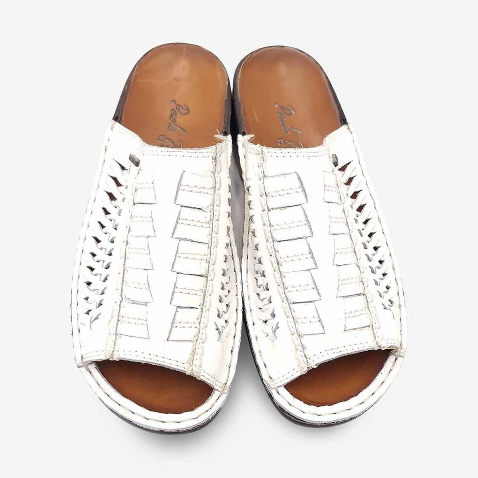 Top View of Paolo Falcone Tango Sandals in White Colour