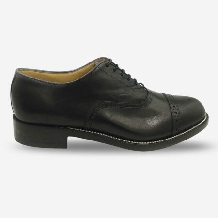 Crockett & Jones Oxford Top Cap Black Shoes side-front angle