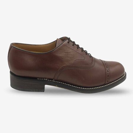Crockett & Jones Oxford Top Cap Teak Brown Shoes side-front angle