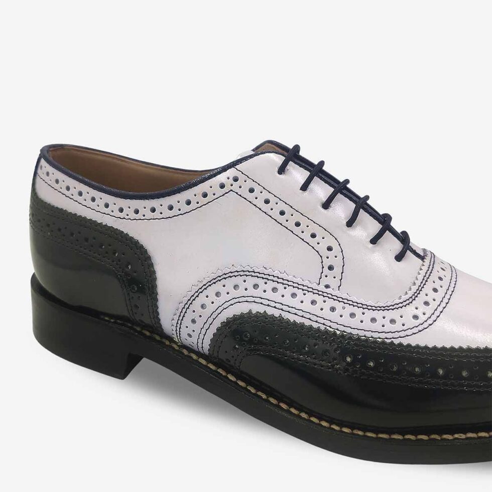 Johnston & Murphy oxford wingtip brogue in black and white leather