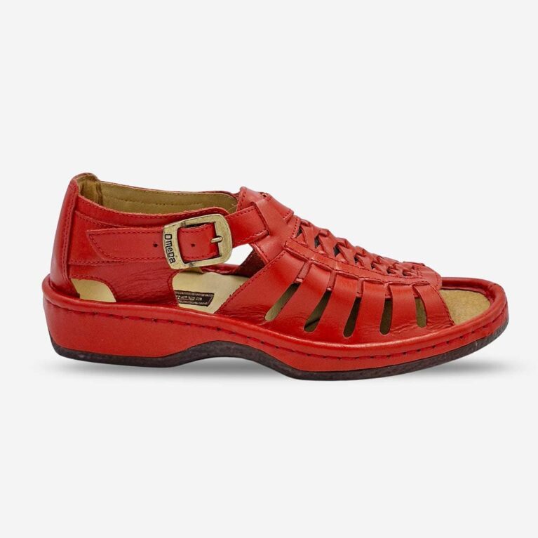 Omega Kgosi Soft Saddle Red Sandals available at LRS Online- Profile View.