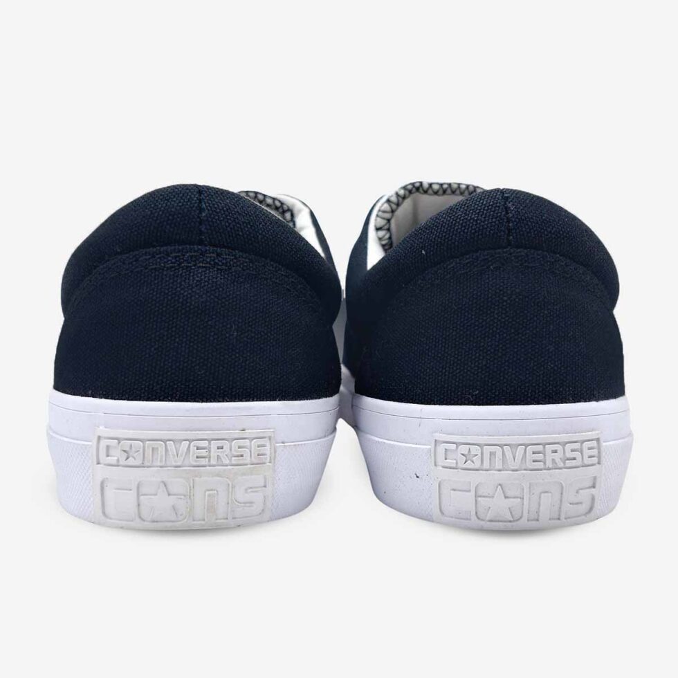 Back view of Converse Skidgrip black low sneaker with Converse logo branding
