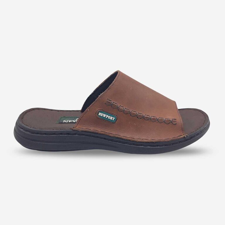 Side Front View of Newport Bowline Rodeo Sandals in Teak Brown Colour