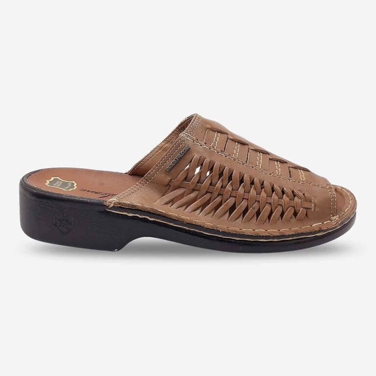 Side Front View of Paolo Falcone Charles Tango Sandals in Bone Colour