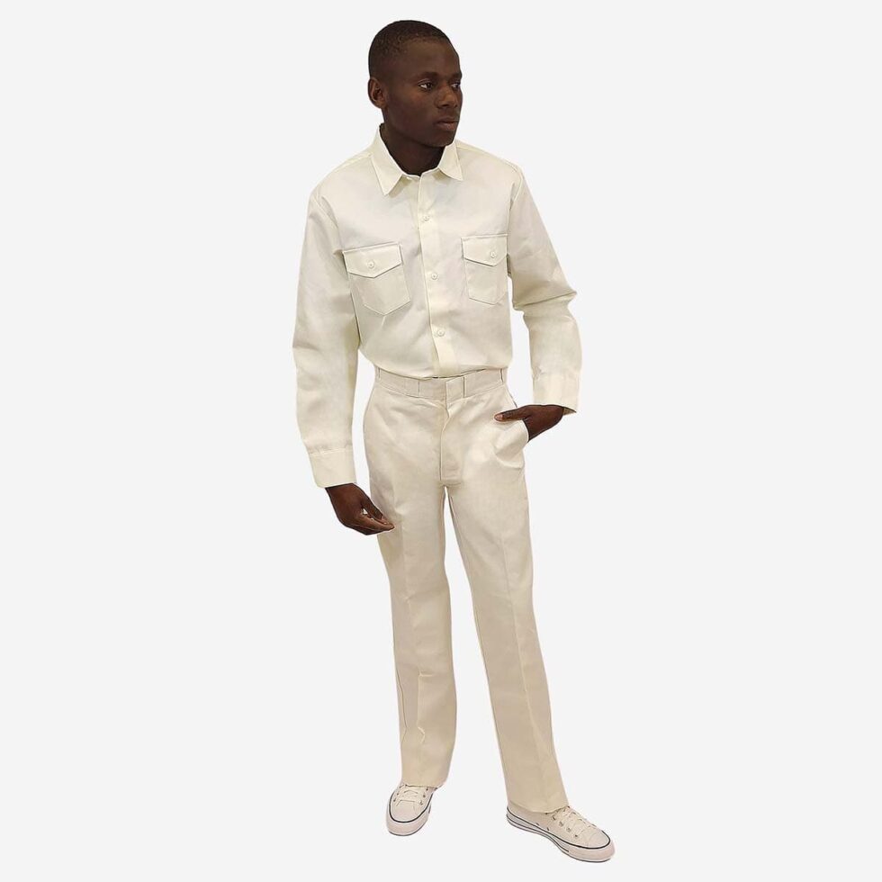 White Dickies Trousers – Bone 847 Edition | LRS Online