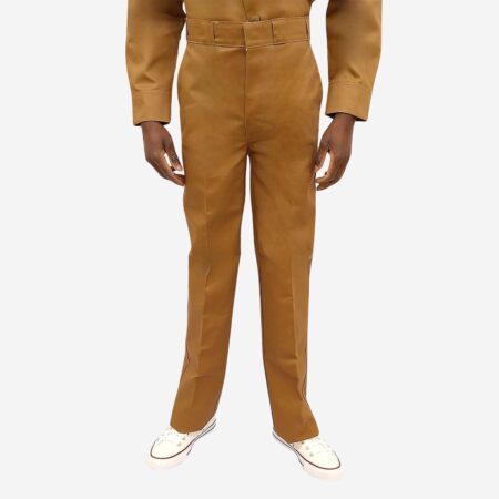 Front view of Dickies 847 trousers in Brown Duck Colour