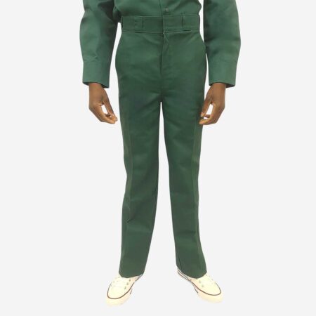 Front view of Dickies 847 trousers in Rainforest Green Colour