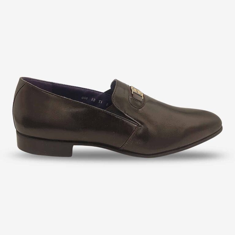 Side profile of Bishop Chocolate Dark Brown Bit Loafers.