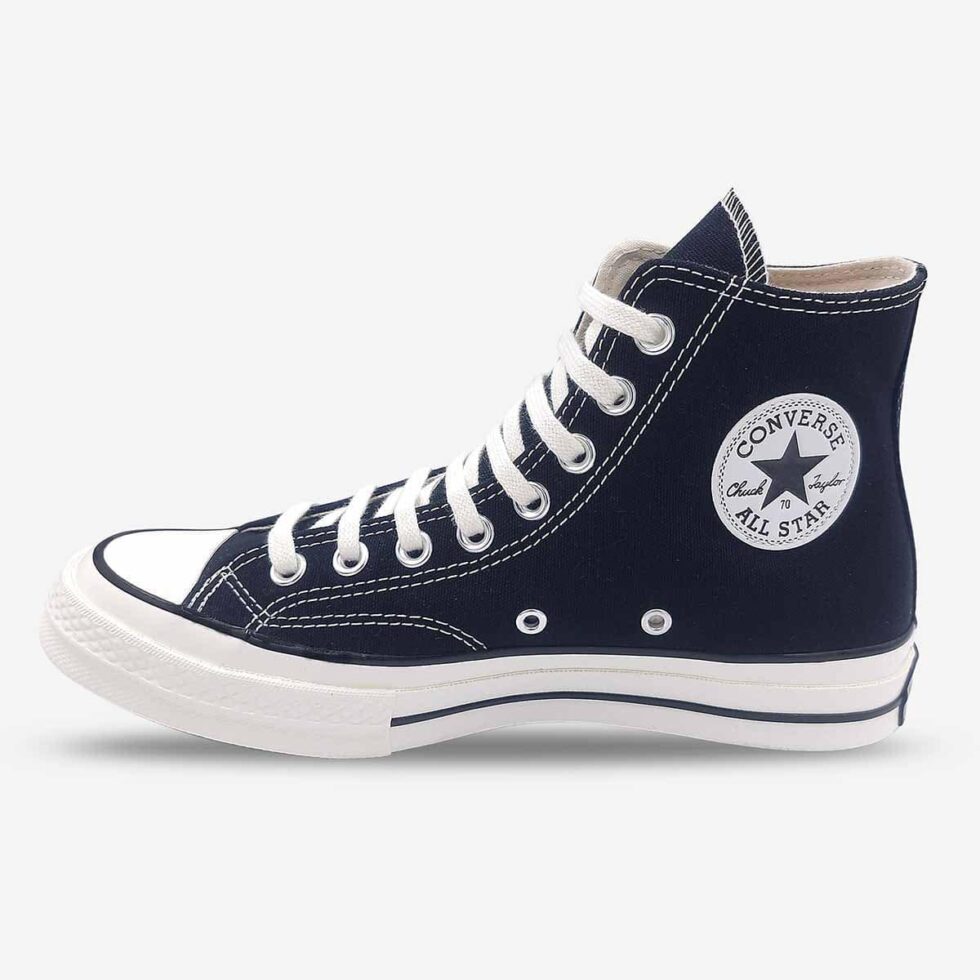 Inner side of Converse Chuck 70 Black Boots showing Chuck 70 ankle patch.