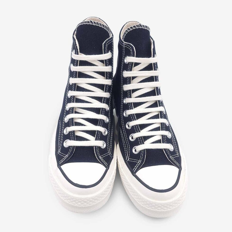 Top view of Converse Chuck 70 Black Boots in premium black canvas.