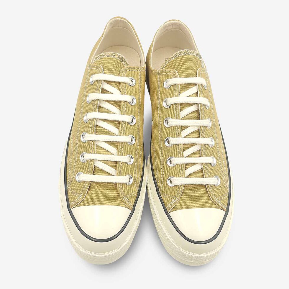Top view of Converse Chuck 70 Low sneakers in a light khaki colour.