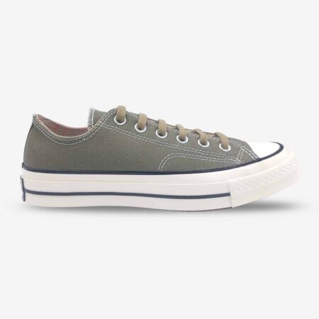 Side profile of Converse Chuck 70 Low Military Green sneakers.