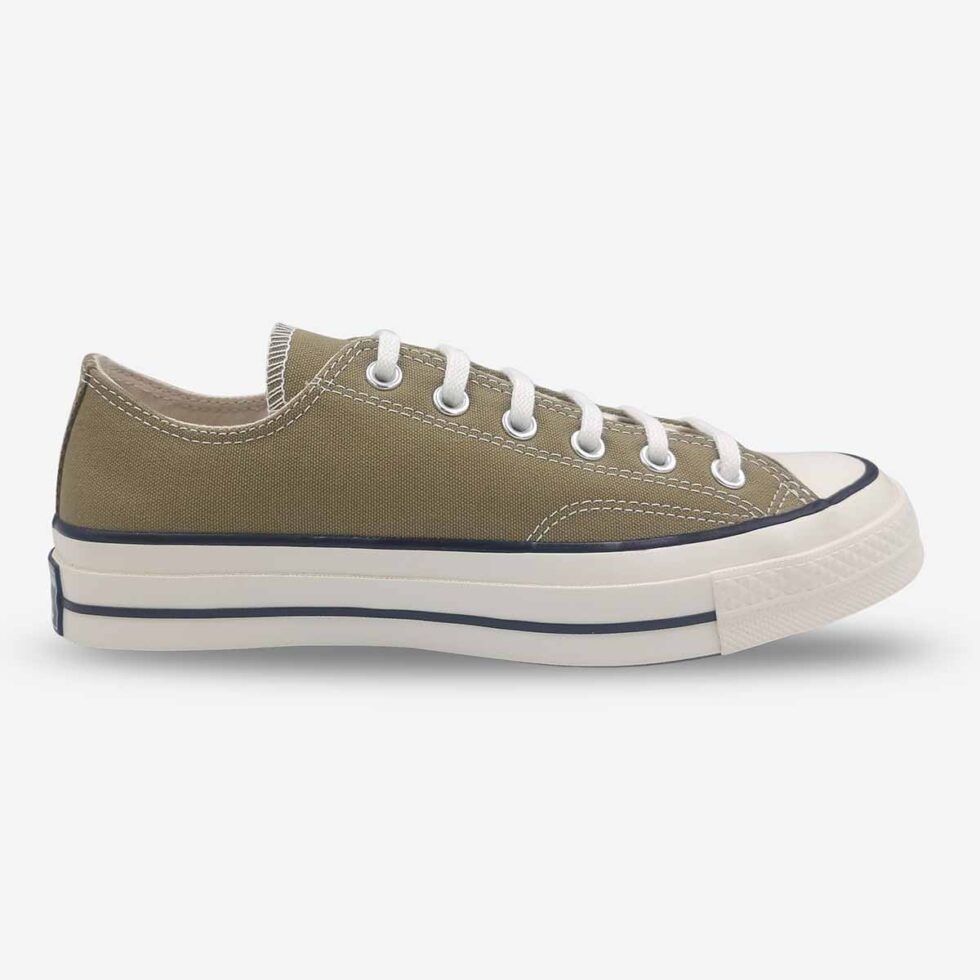 Side view of Converse Chuck 70 Low sneakers in a taupe brown colour.