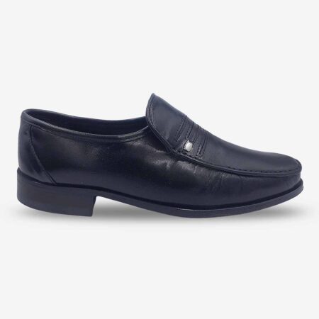 Side front view of Florsheim Palermo II Black Slip-On Shoes.