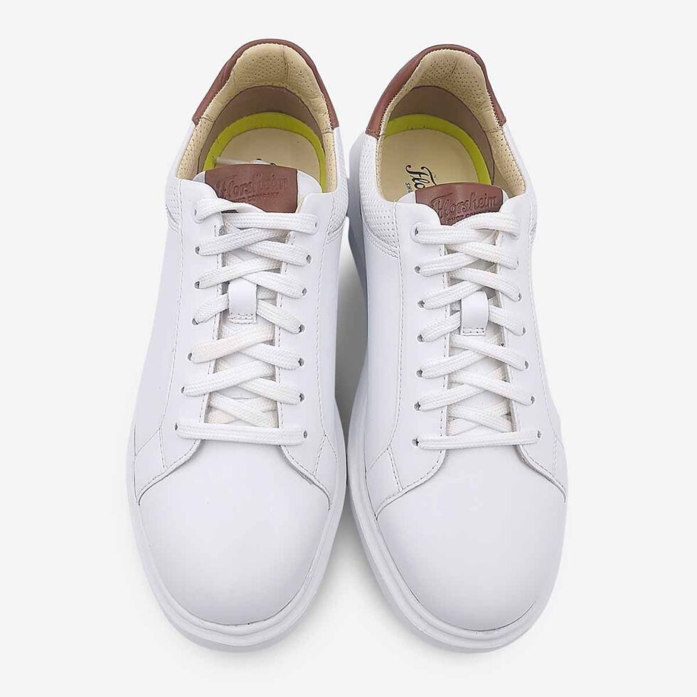 Top view of Florsheim Social White Sneakers.