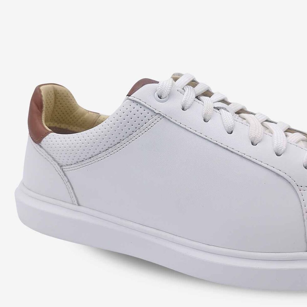 Close-up of Florsheim Social Sneaker in White colour.
