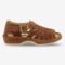 Side front view of Omega Kgosi Midrid Suede Tan Sandal.