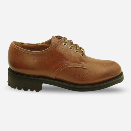 Side front angle of Ranger Shoes for Men Brick Brown leather formal lace-up