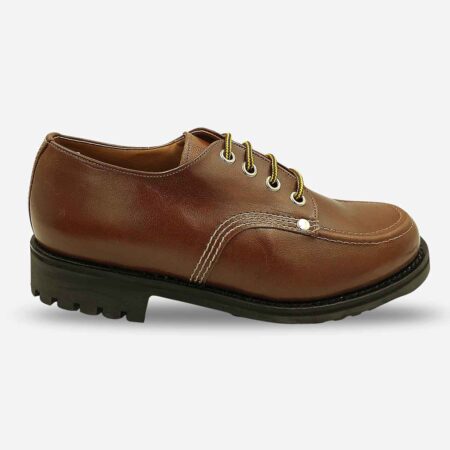 Side front view of Ranger Shoes for Men Brown Stitch leather lace-up shoe