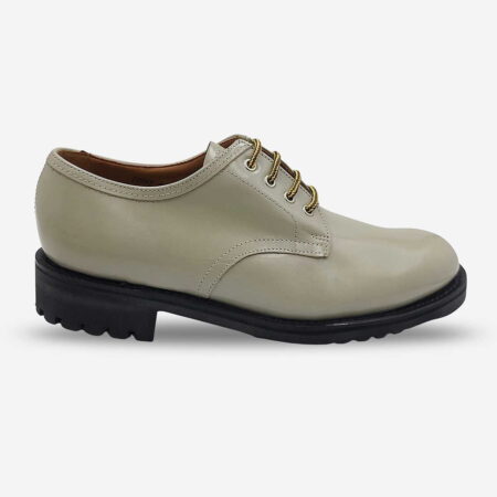 Side front view of Ranger Ice leather formal shoe with structured upper and lace closure