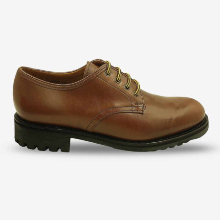 Side front angle of Ranger Shoes for Men Polisander Brown leather lace-up