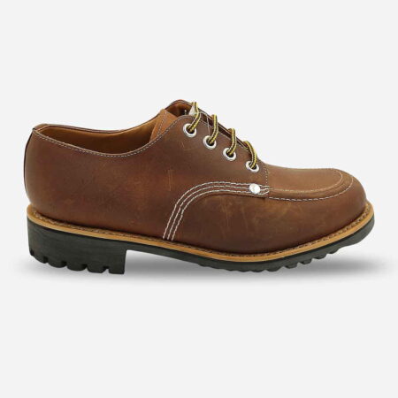 Side front view of Ranger Shoes for Men Polisander Brown Nubuck showing laces and profile