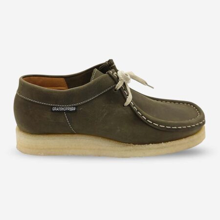 Grasshopper Scott Sandiego Olive shoe side front with logo tag