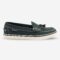 Superga 2006 NBKM deep lake blue tassel moccasin, side-front view showing stitched upper and tassel detail