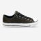 Chuck Taylor All Star suede OX chocolate low top side front angle with black laces
